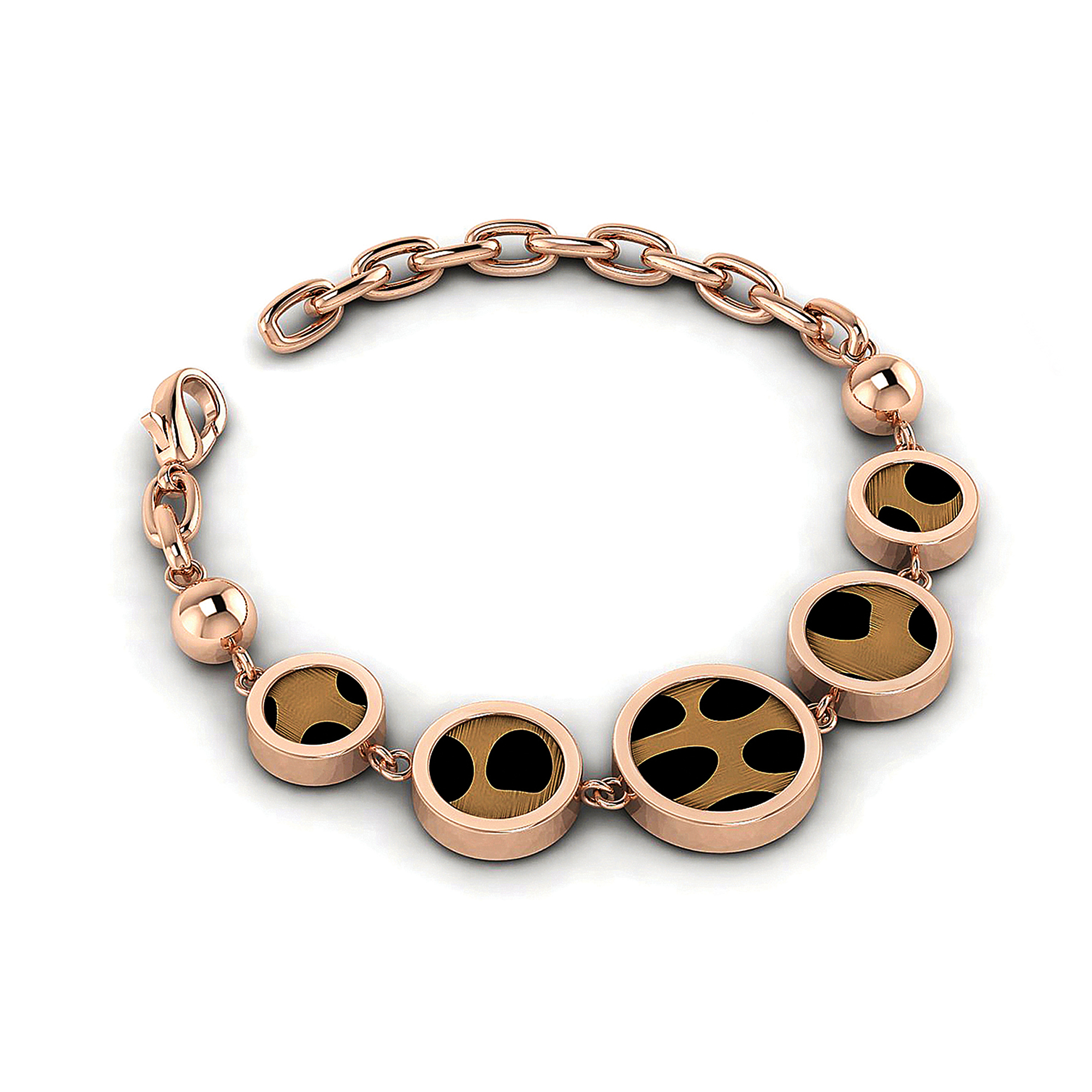 Fierro Leopard Stainless Steel Rose Gold Bracelet