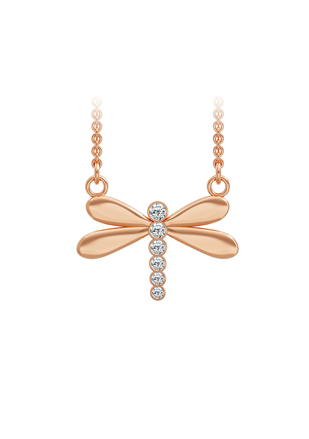 Isabellina Dragonfly Rose Gold Plated Pendant