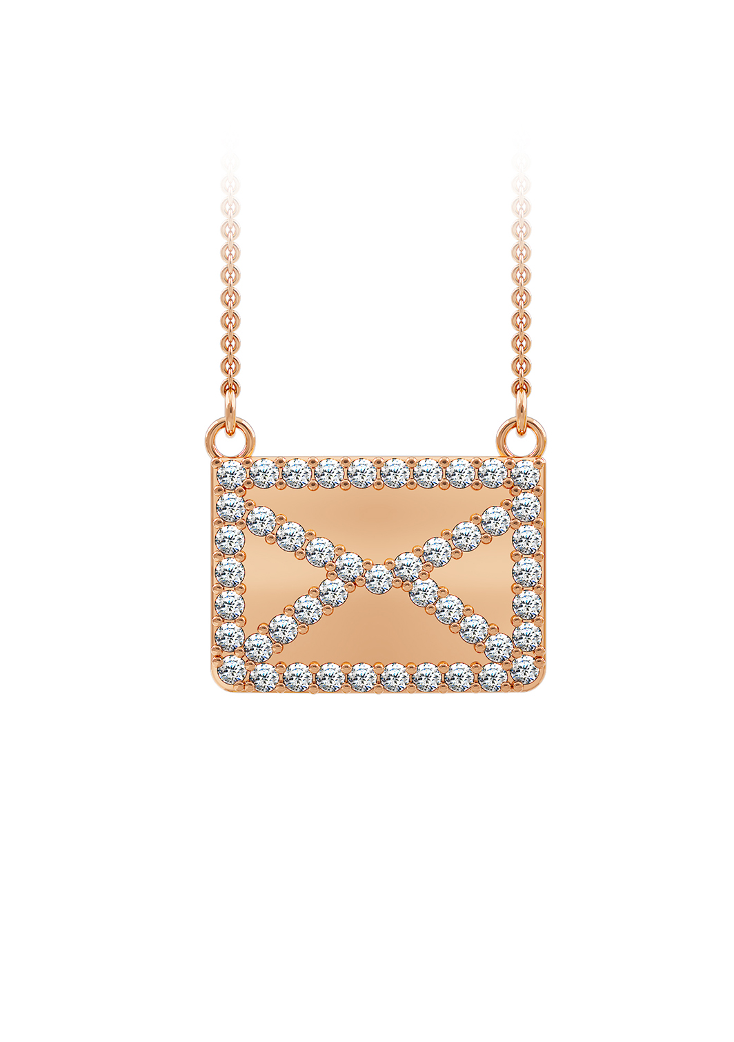 Isabellina Envelope Rose Gold Plated Pendant