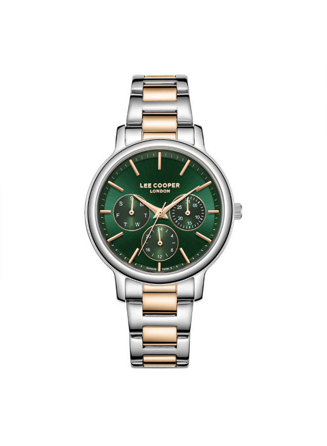 Lee Cooper Multi Function Green Dial Watch LC07946.590 For Women
