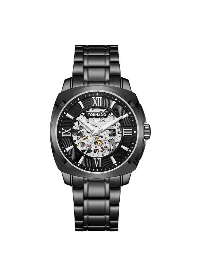 Tornado Automatic Black Dial Watch T7316 BBBBW For Men